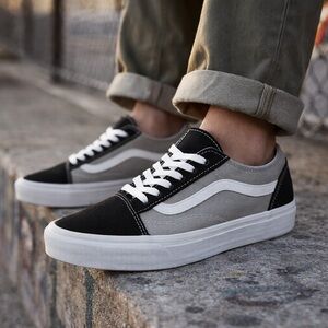 Vans Old Skool Eco Theory Gray Black White Men 9 Women 10.5